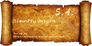 Simonffy Arnold névjegykártya